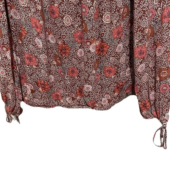 Lucky Brand Los Angeles Women's Purple/Burgundy Floral Long Sleeve Blouse Size S - Picture 3 of 14